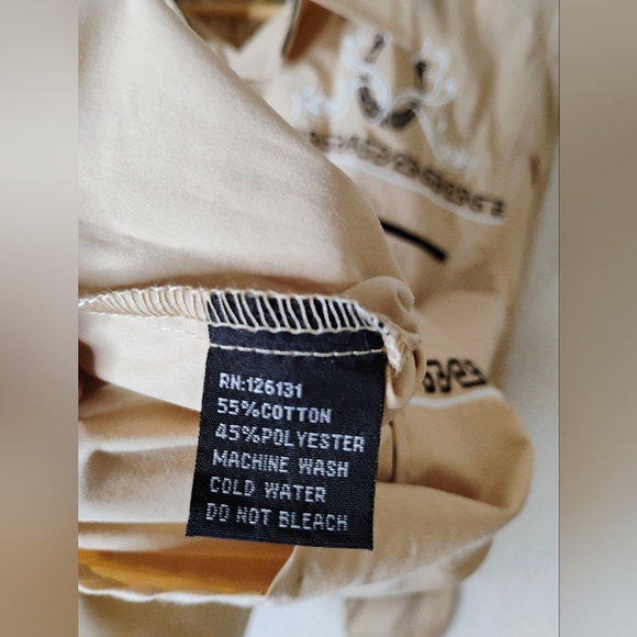 Ace of Diamonds Men's Large Western Rodeo Ranchwear Beige Button Up Long Sleeve - Picture 11 of 11